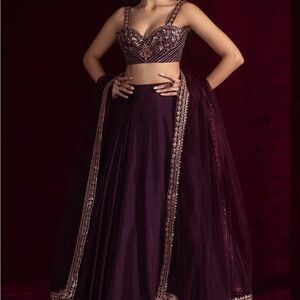 Luxurious Embellished Purple Lehenga